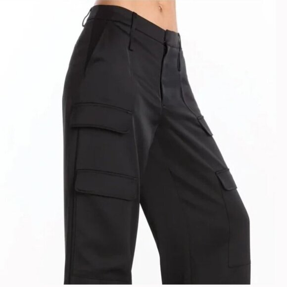 Noli Pants - NWOT Noli Milan Black Satin Cargo Pants Size 2
